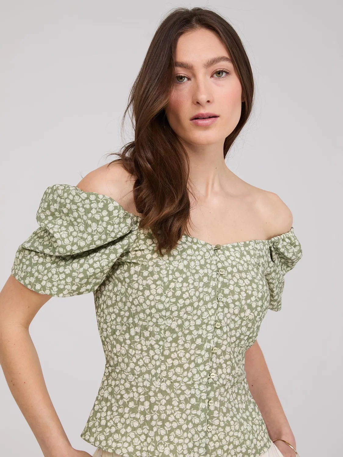 Floral Print Peplum Blouse sold by Suzy Shier product image thumbnail 2