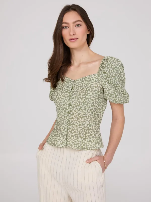 Floral Print Peplum Blouse made by Suzy Shier