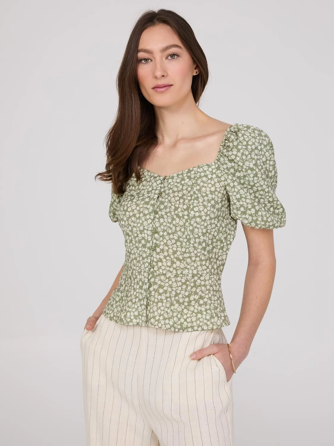Floral Print Peplum Blouse sold by Suzy Shier