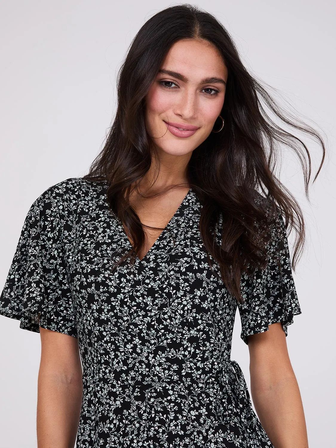 Ditsy Floral Print Midi Wrap Dress sold by Suzy Shier product image thumbnail 2