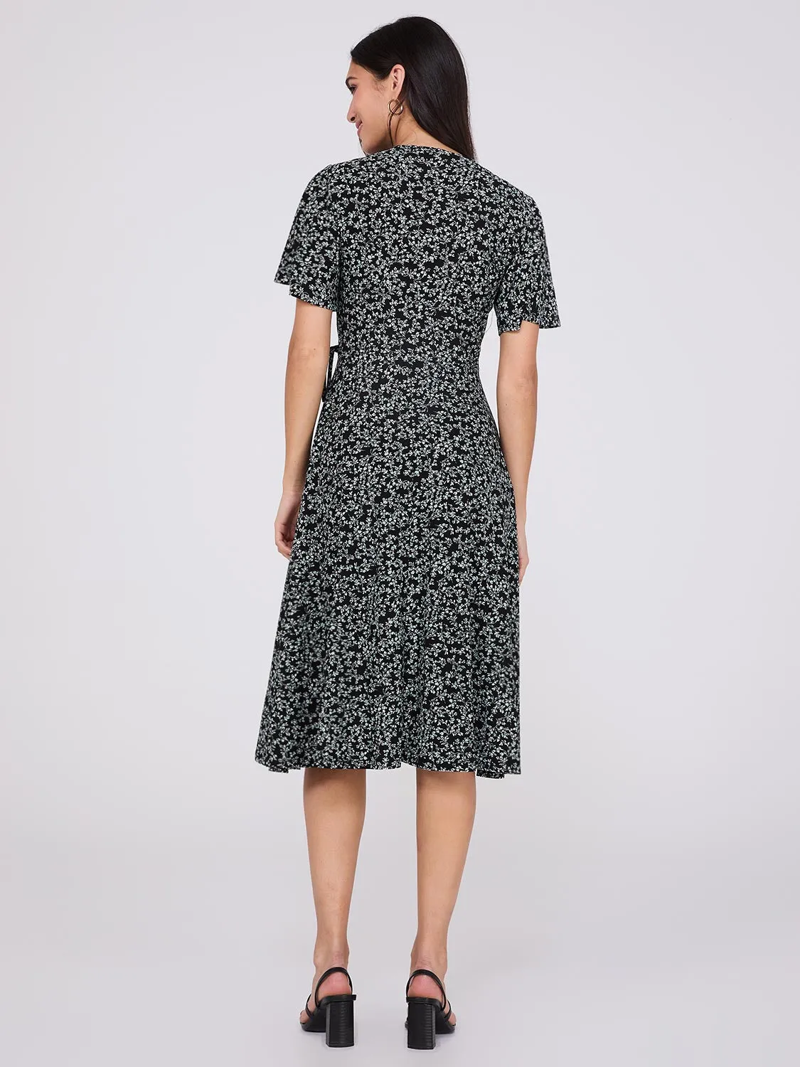 Ditsy Floral Print Midi Wrap Dress sold by Suzy Shier product image thumbnail 5