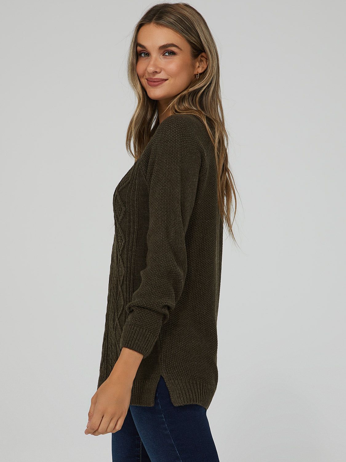 Multi Cable Knit Sweater sold by Suzy Shier product image thumbnail 11