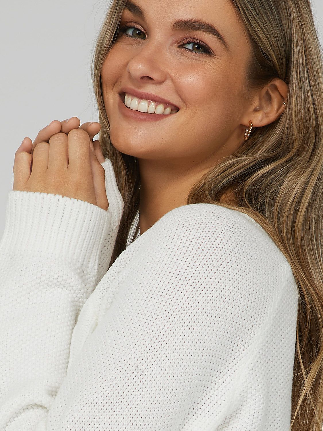 Multi Cable Knit Sweater sold by Suzy Shier product image thumbnail 2