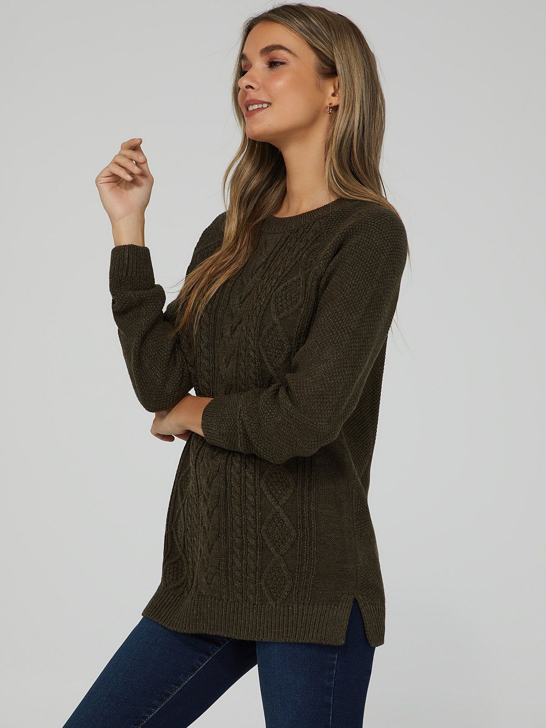 Multi Cable Knit Sweater sold by Suzy Shier product image thumbnail 10