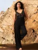 Lace Straight Leg Jumpsuit sold by Suzy Shier