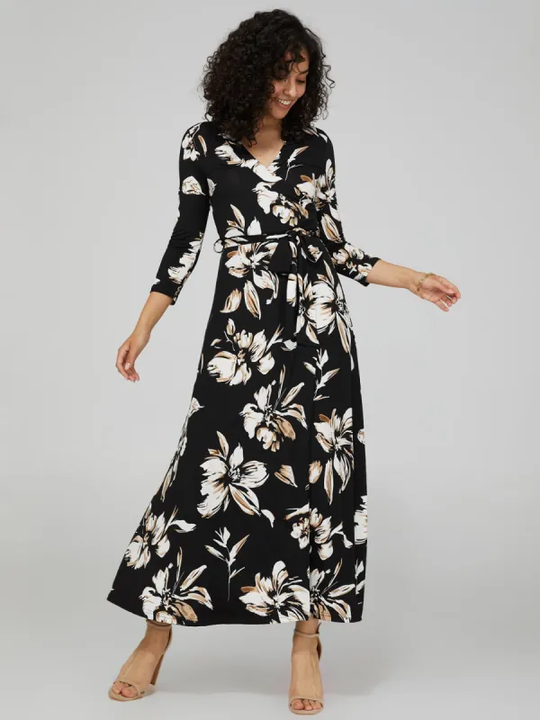 Palm Leaf Cross-Front Maxi Dress sold by Suzy Shier