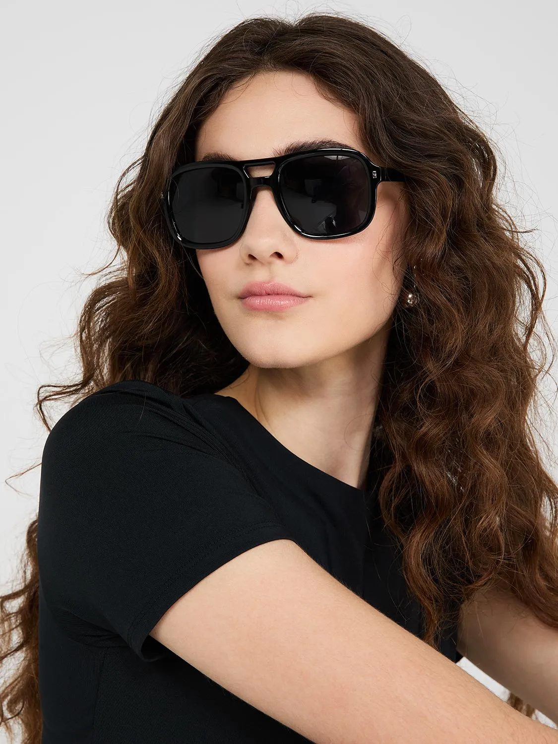 Rounded Aviator Sunglasses sold by Suzy Shier