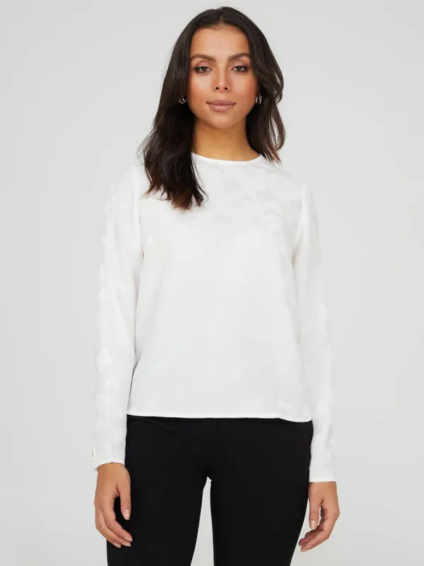 Jacquard Scoop Neck Blouse sold by Suzy Shier