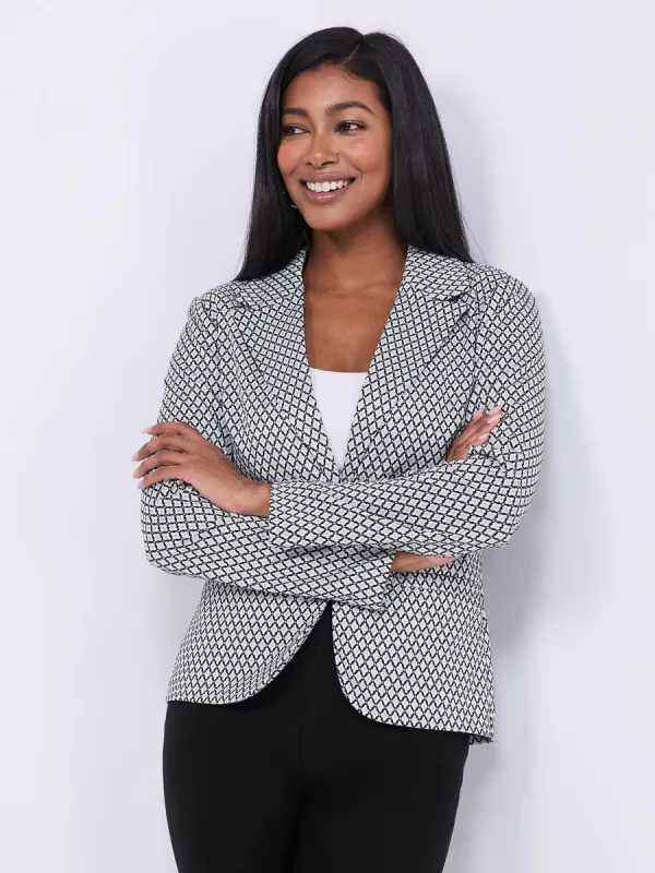 Jacquard One-Button Blazer sold by Suzy Shier