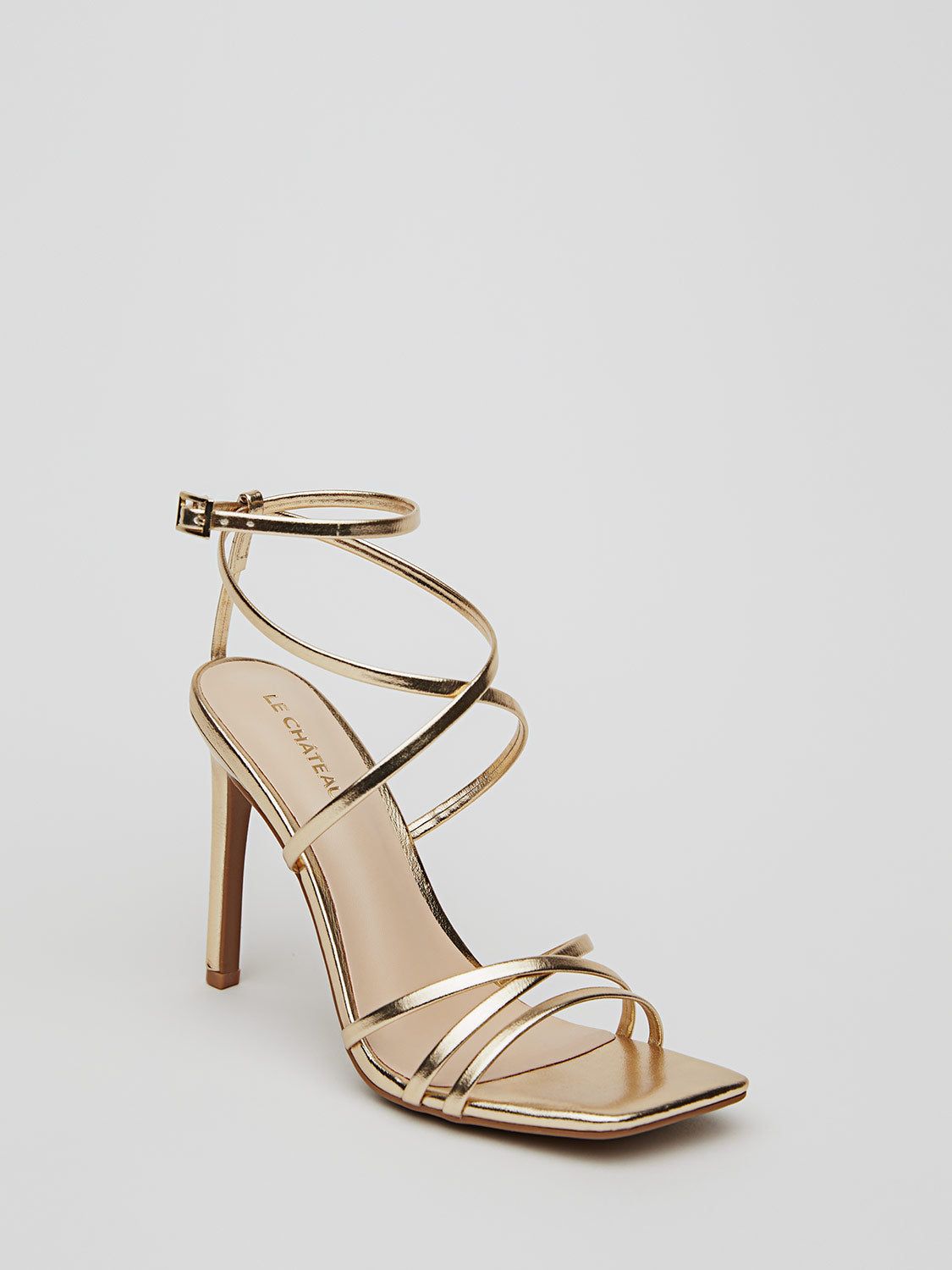 Faux Leather Strappy Square Toe High Heel Sandal sold by Suzy Shier product image thumbnail 2