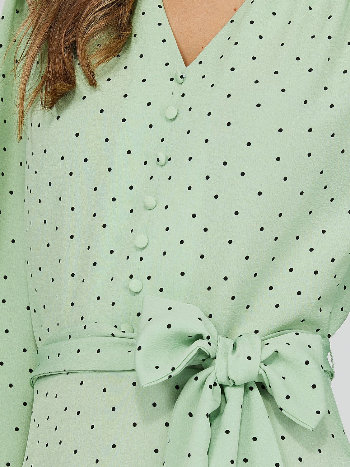 Polka Dot V-Neck Knee Length Dress sold by Suzy Shier product image thumbnail 6