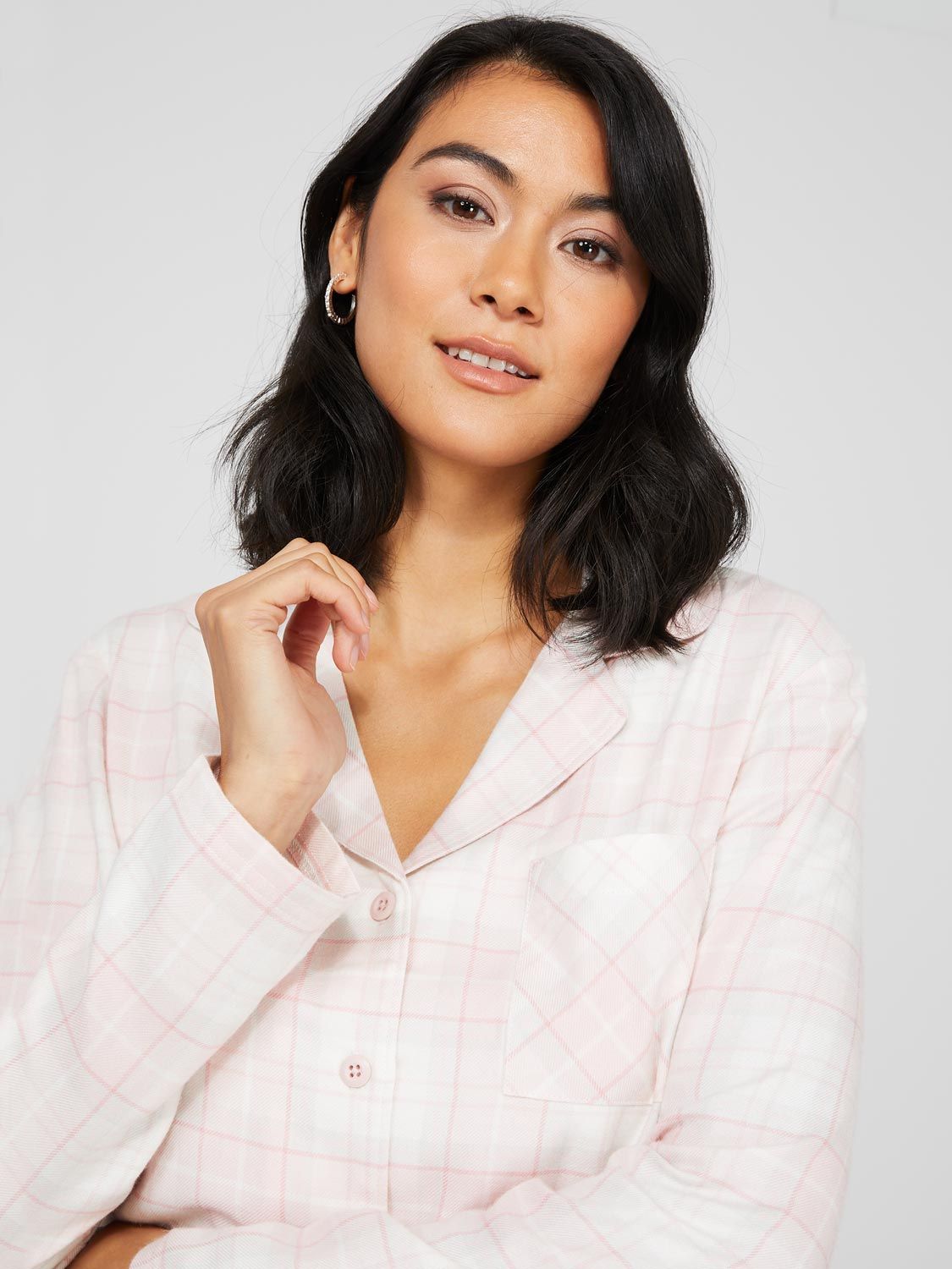 Plaid Button-Front Pajama Set sold by Suzy Shier product image thumbnail 3