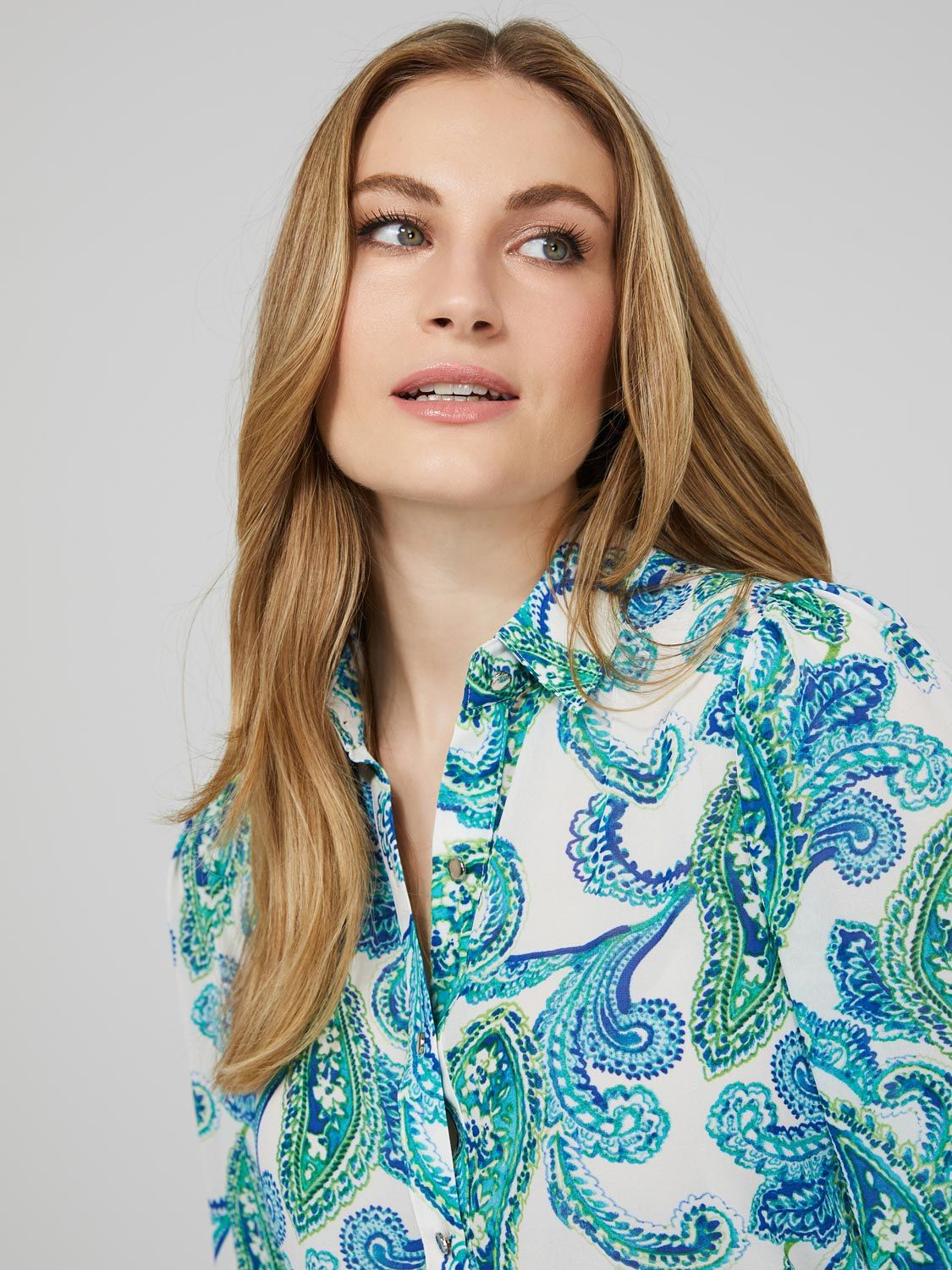 Paisley Print Button-Up Blouse sold by Suzy Shier product image thumbnail 3