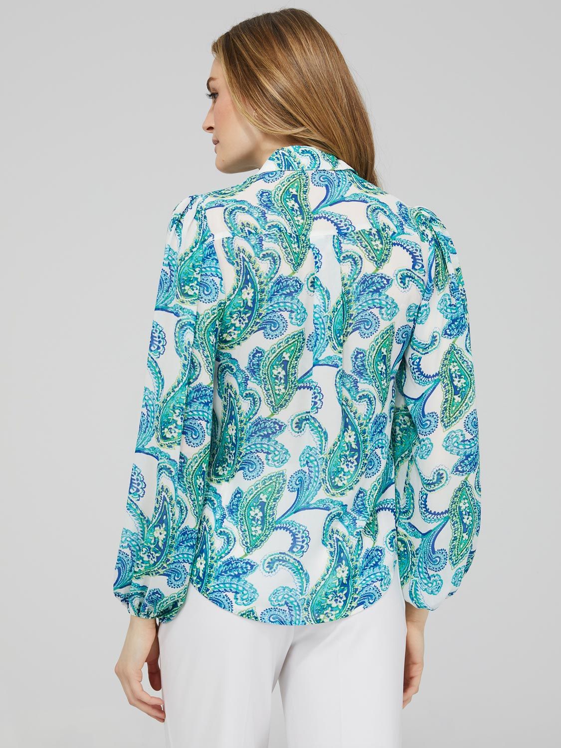 Paisley Print Button-Up Blouse sold by Suzy Shier product image thumbnail 5