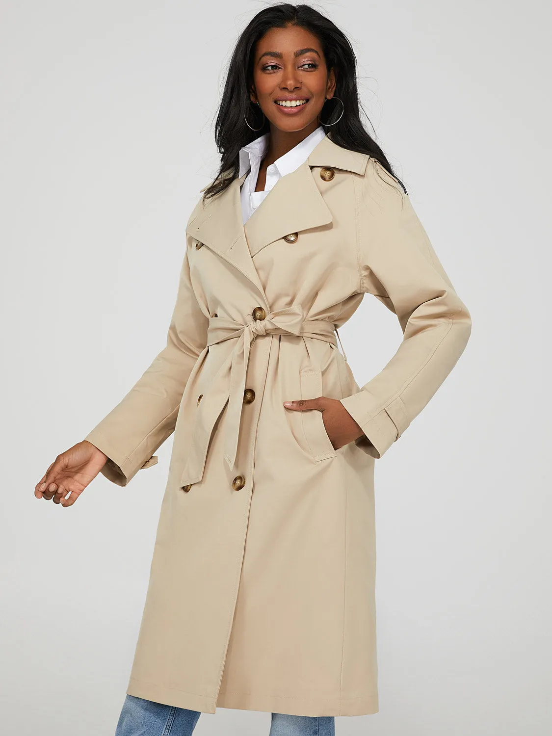 Relaxed Fit Trench Coat sold by Suzy Shier product image thumbnail 2