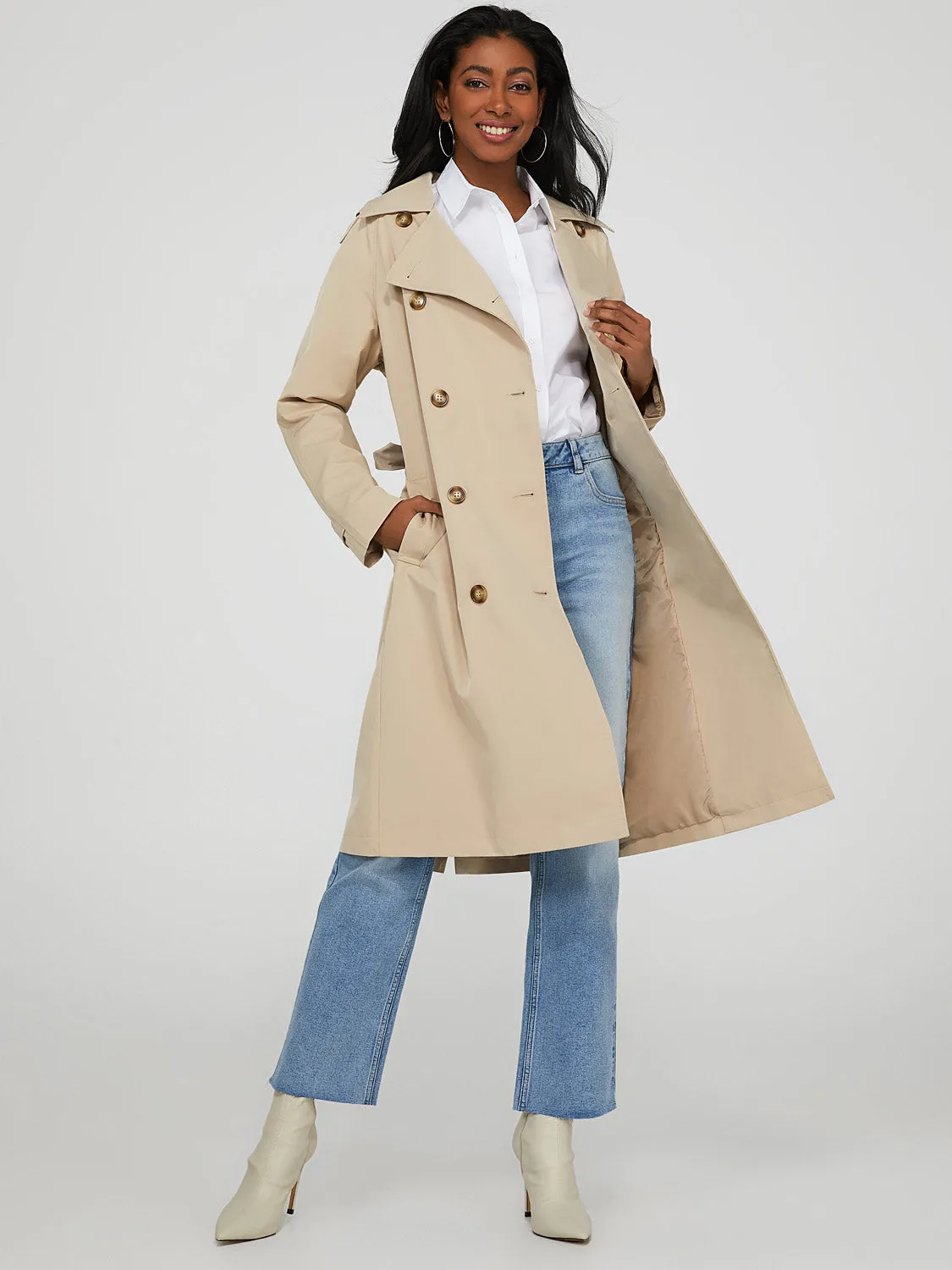 Relaxed Fit Trench Coat sold by Suzy Shier