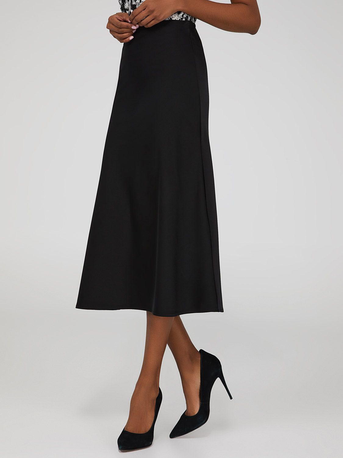 Satin Midi Skirt sold by Suzy Shier product image thumbnail 2