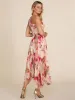 Floral Print One-Shoulder Pleated Chiffon Midi Dress sold by Suzy Shier