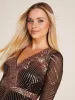 V-Neck Long Sleeve Allover Sequin Midi Dress sold by Suzy Shier