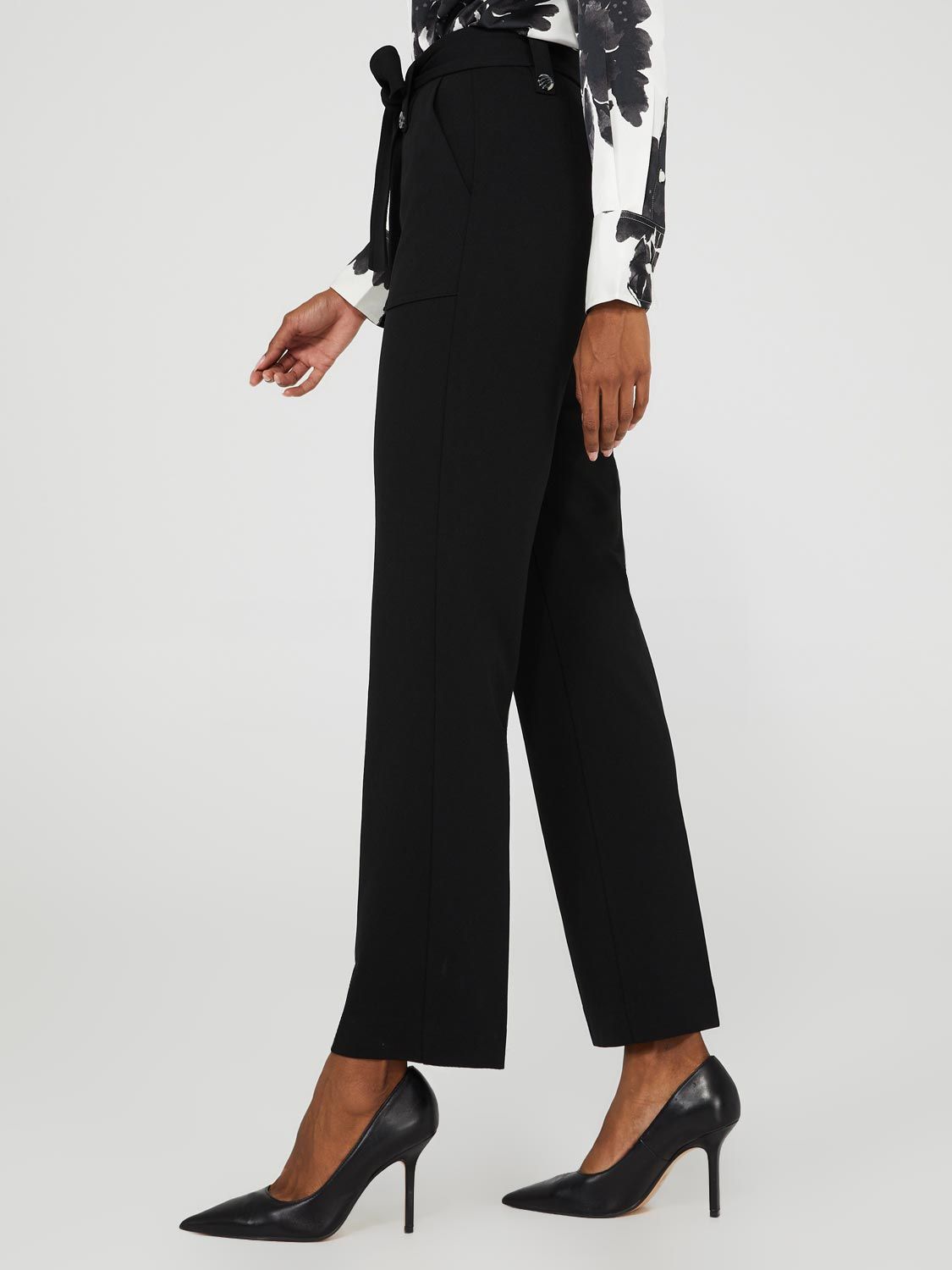 High-Rise Patch Pocket Pants With Belt sold by Suzy Shier product image thumbnail 3