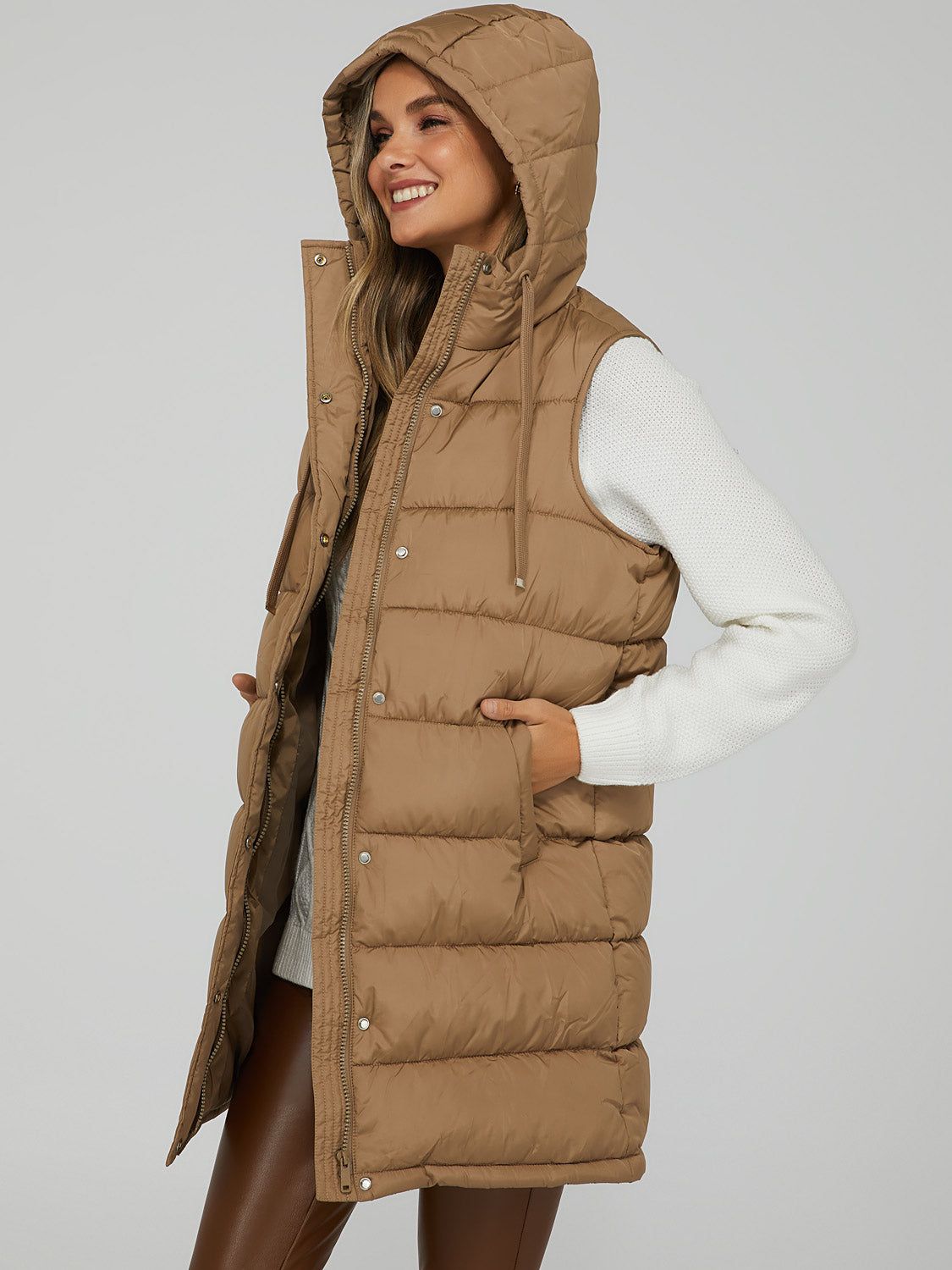 Puffer Hoodie Vest sold by Suzy Shier product image thumbnail 7