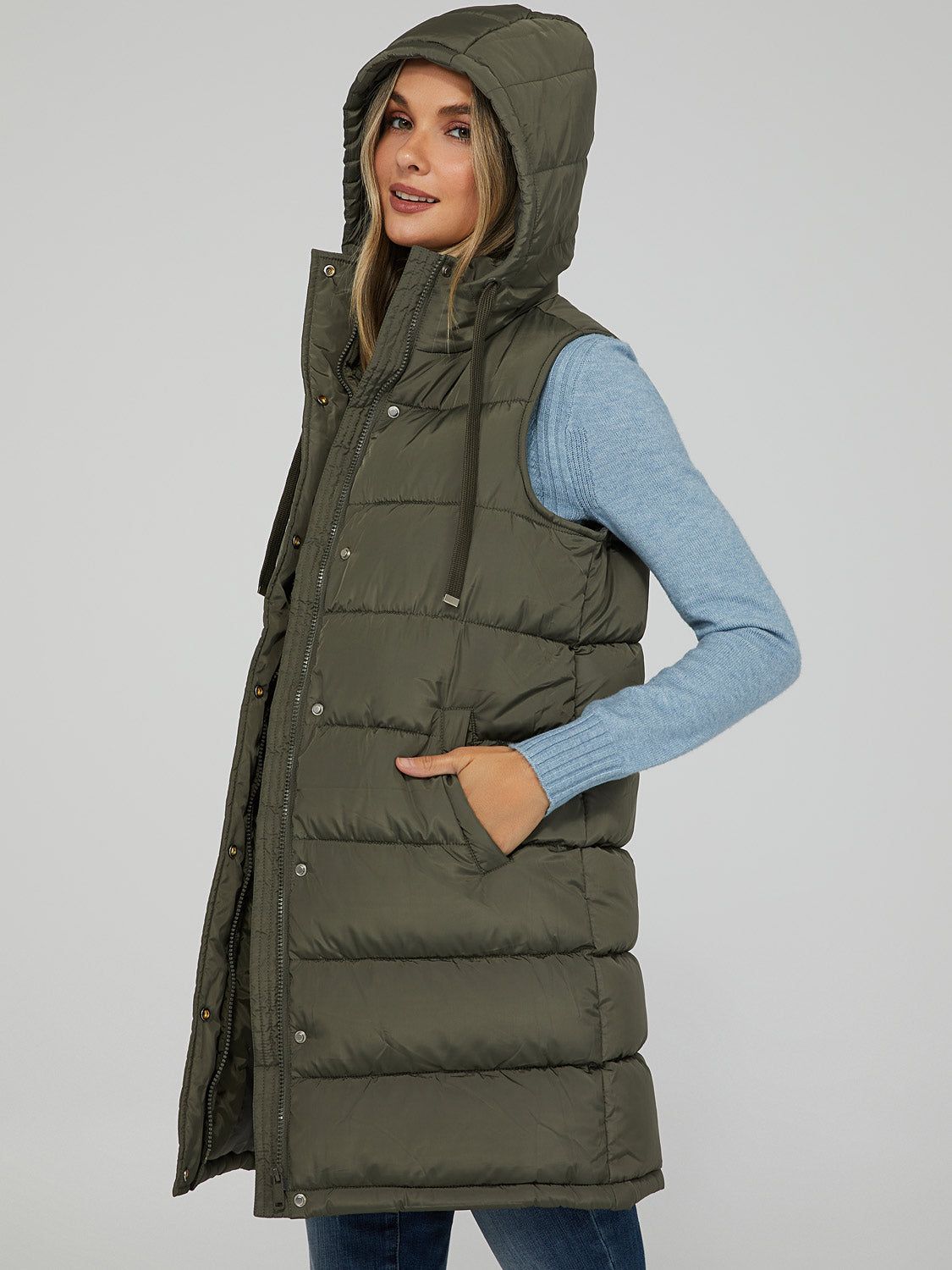 Puffer Hoodie Vest sold by Suzy Shier product image thumbnail 2