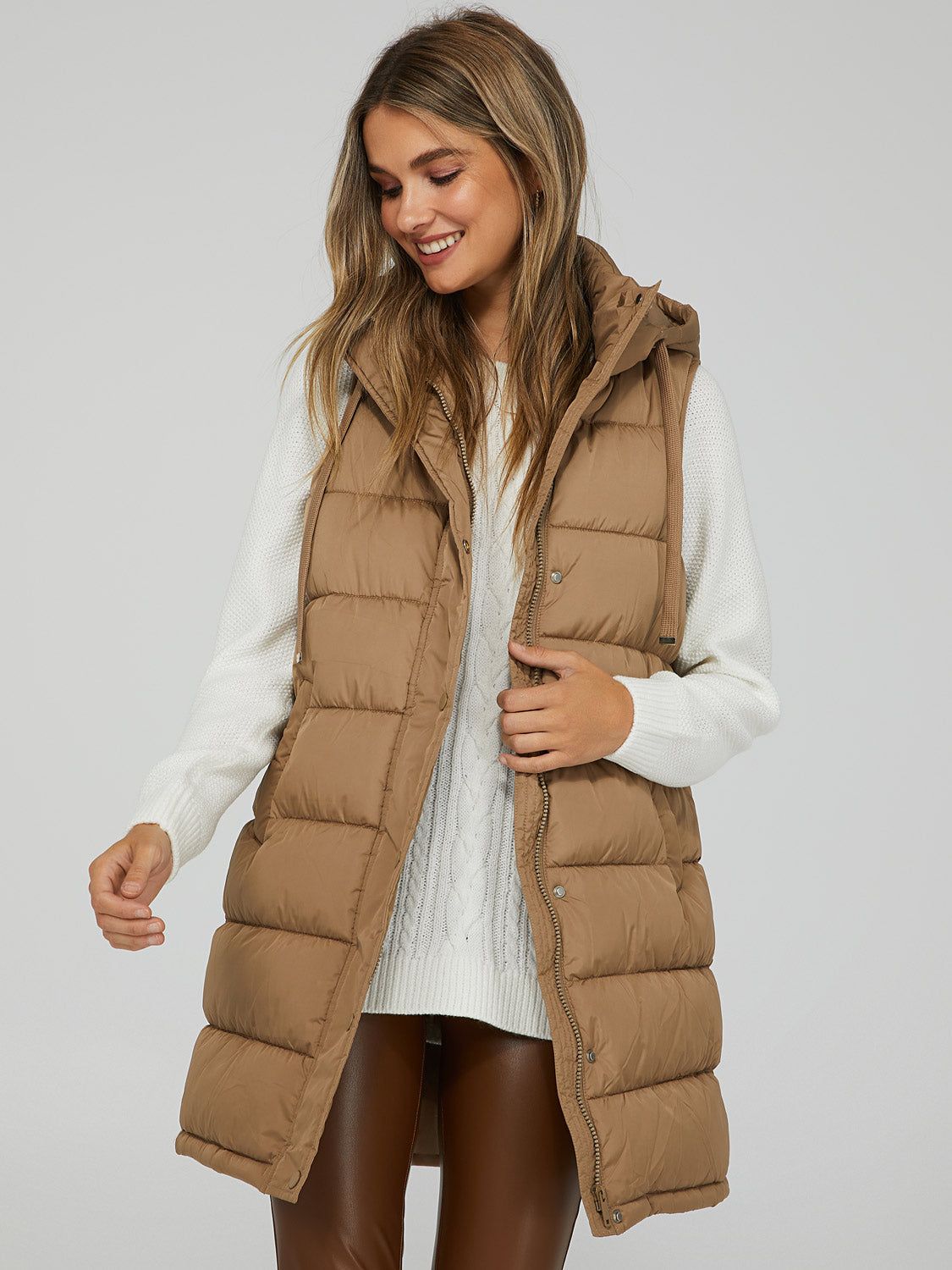 Puffer Hoodie Vest sold by Suzy Shier product image thumbnail 5