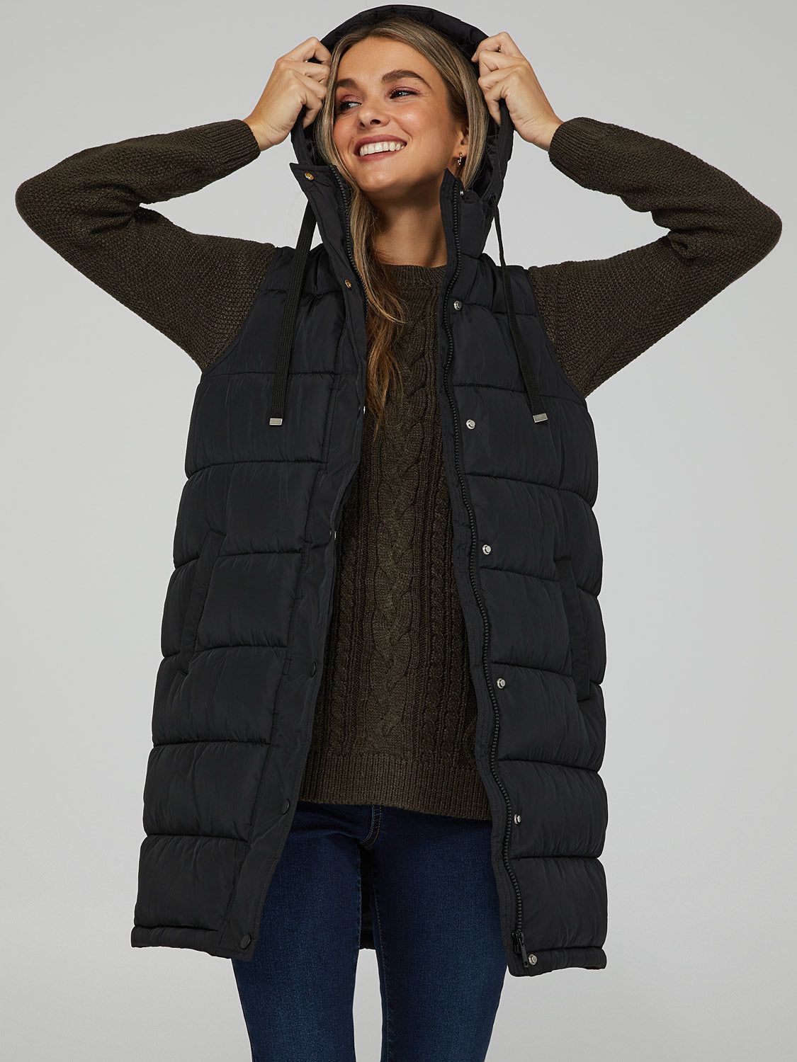Puffer Hoodie Vest sold by Suzy Shier product image thumbnail 10