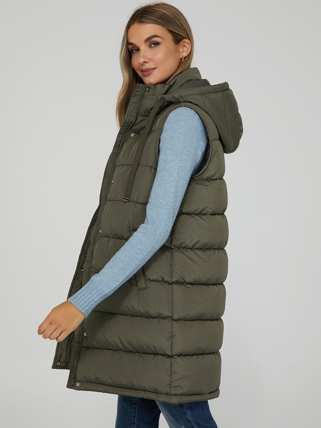 Puffer Hoodie Vest sold by Suzy Shier product image thumbnail 3