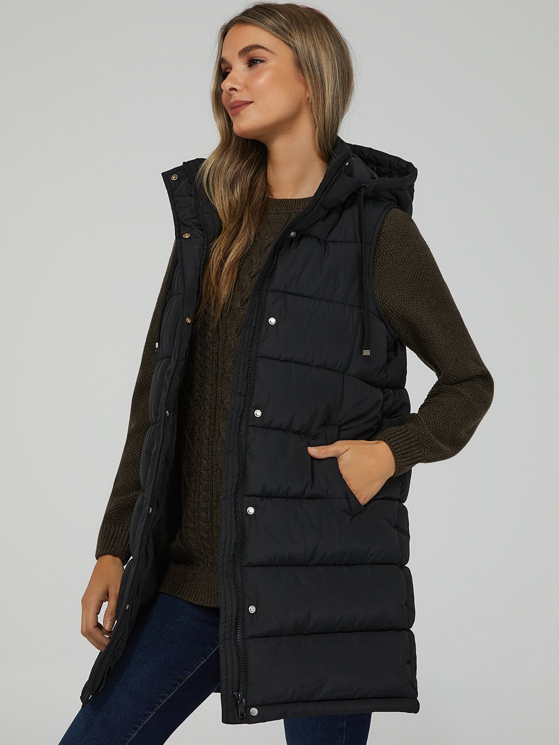 Puffer Hoodie Vest sold by Suzy Shier product image thumbnail 11