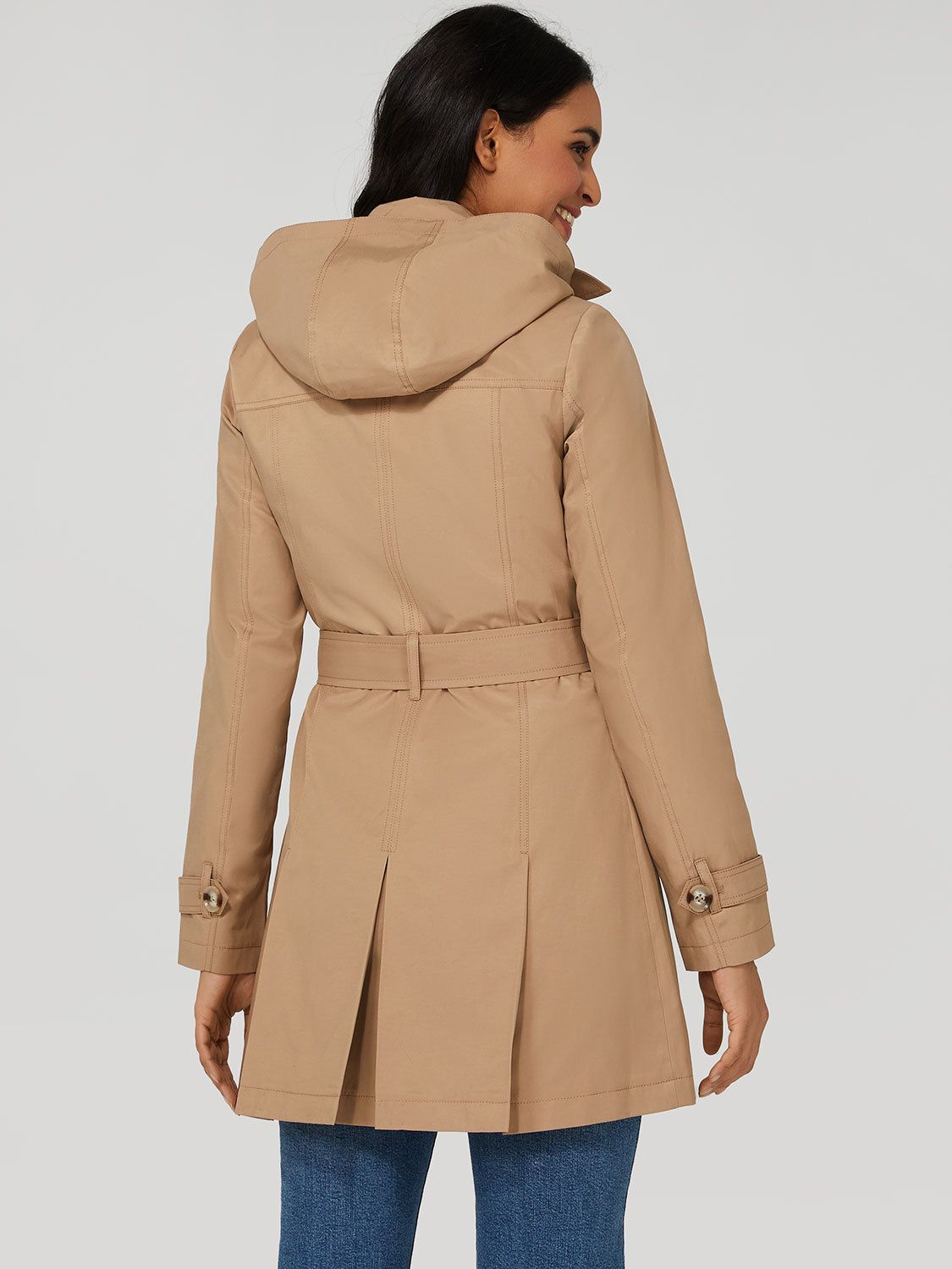 Hooded Single-Breasted Trench Coat sold by Suzy Shier product image thumbnail 8