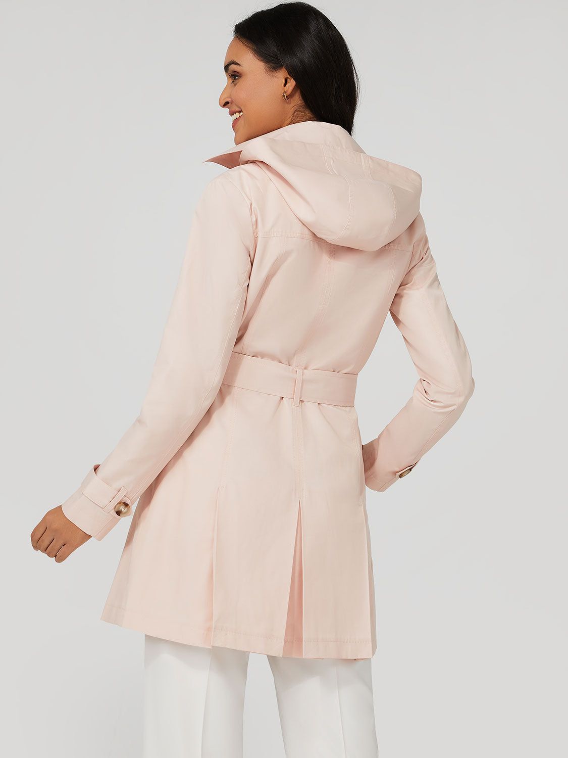 Hooded Single-Breasted Trench Coat sold by Suzy Shier product image thumbnail 4