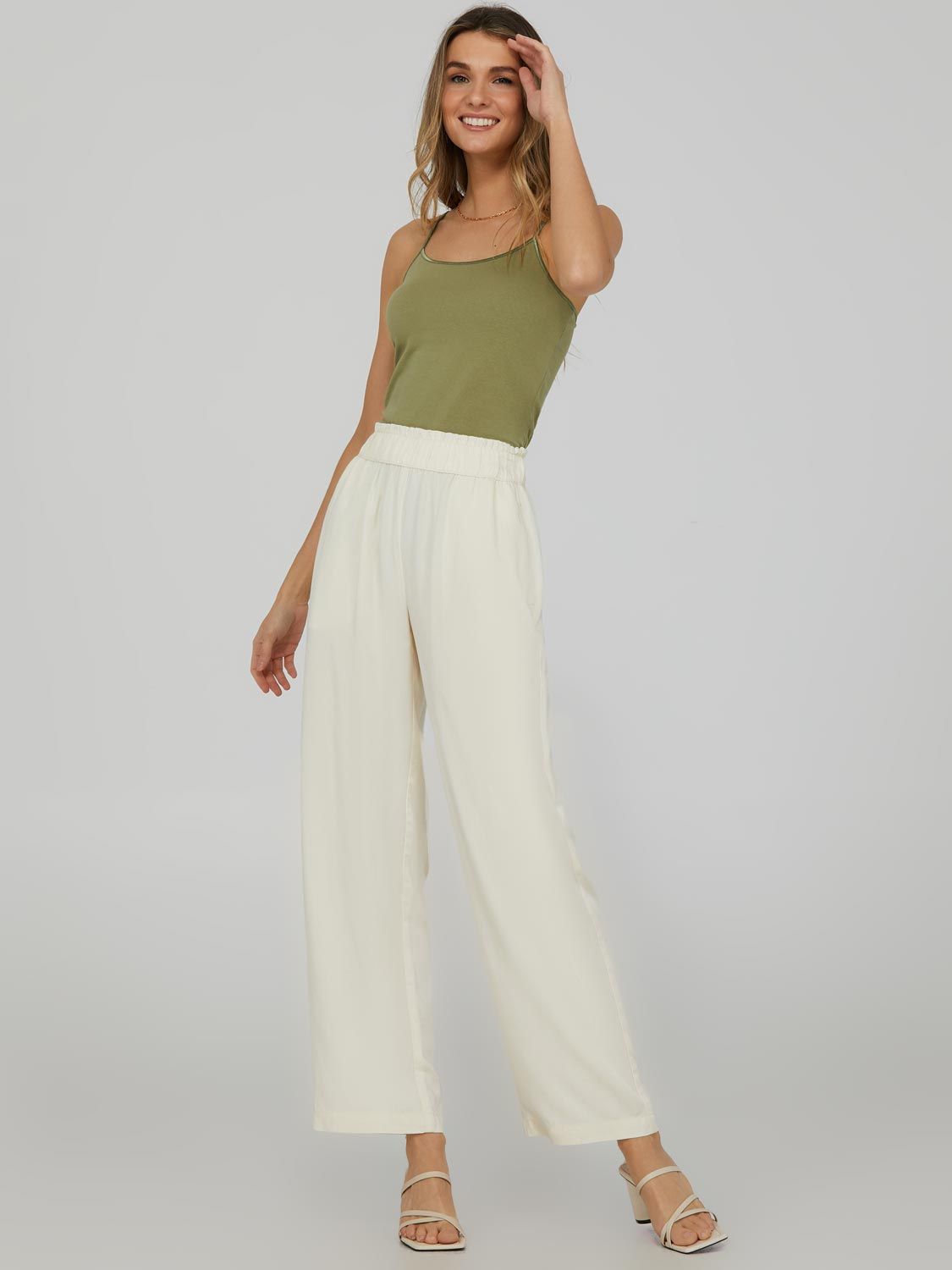 Elastic Waist Palazzo Pants sold by Suzy Shier