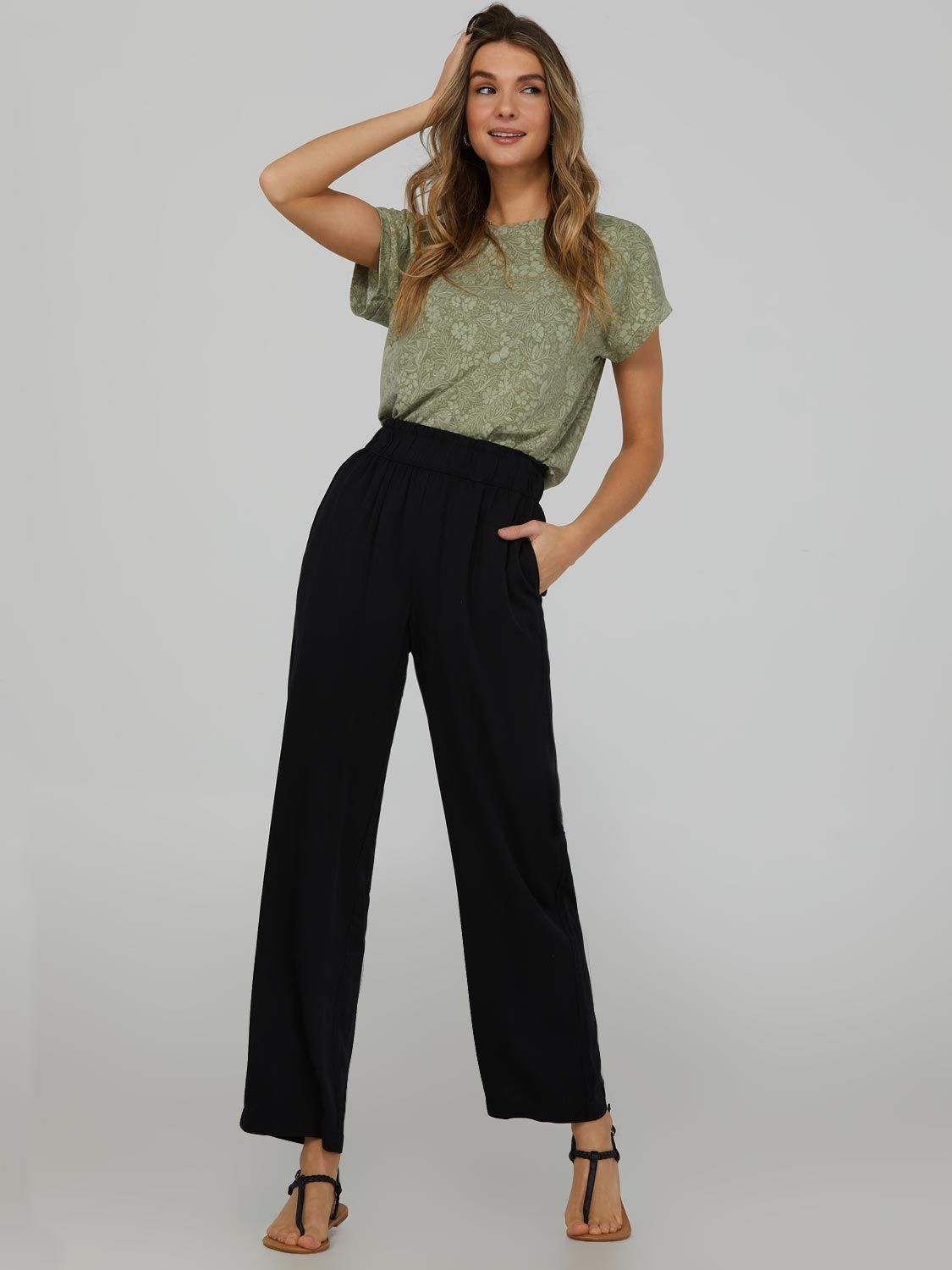 Elastic Waist Palazzo Pants sold by Suzy Shier product image thumbnail 5