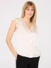 Crinkle Satin Ruffle Sleeve Button-Front Blouse sold by Suzy Shier