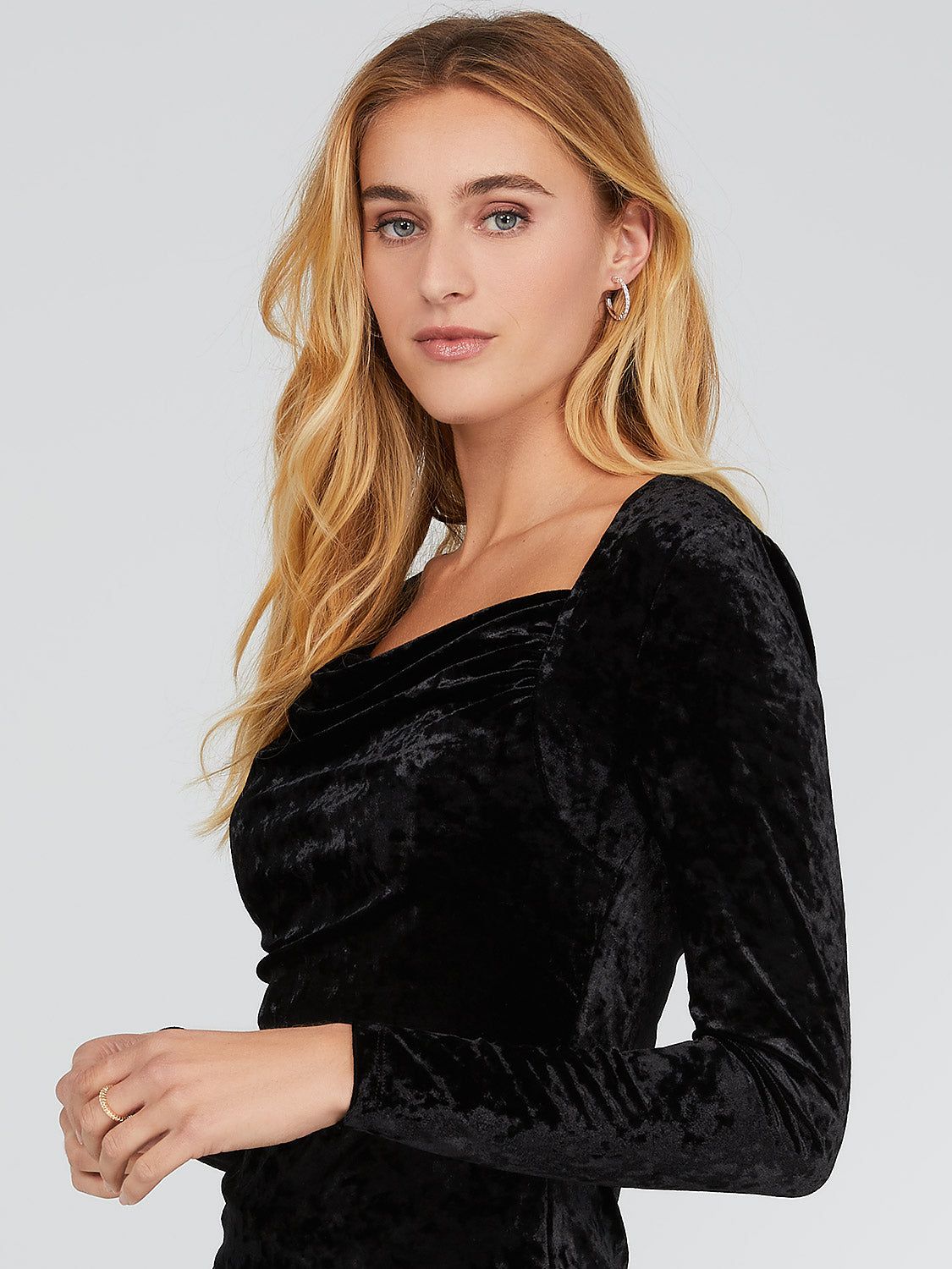 Crushed Velvet Cowl Neck Top sold by Suzy Shier product image thumbnail 2