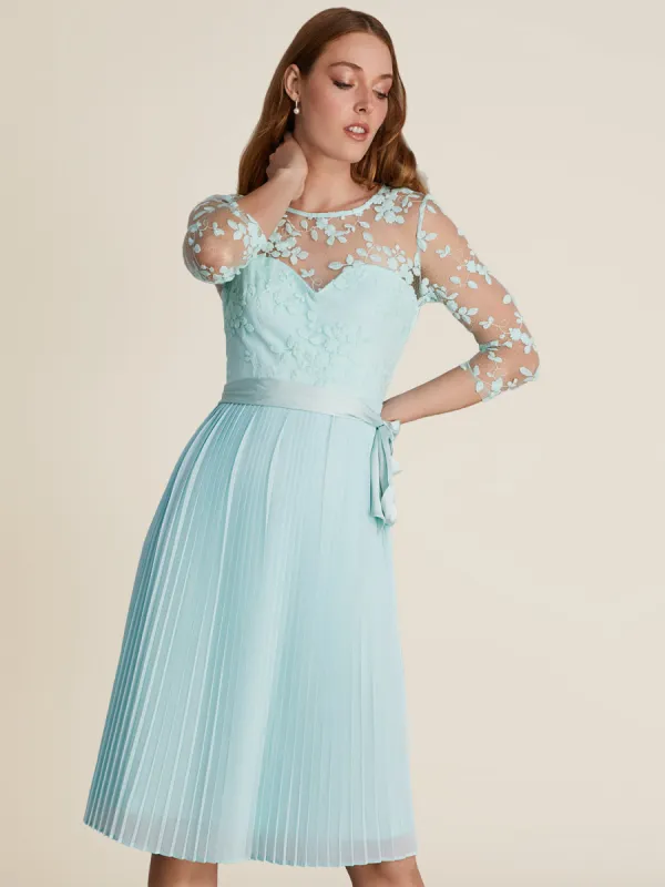 Long Sleeve Combo Fit & Flare Knee Length Dress sold by Suzy Shier