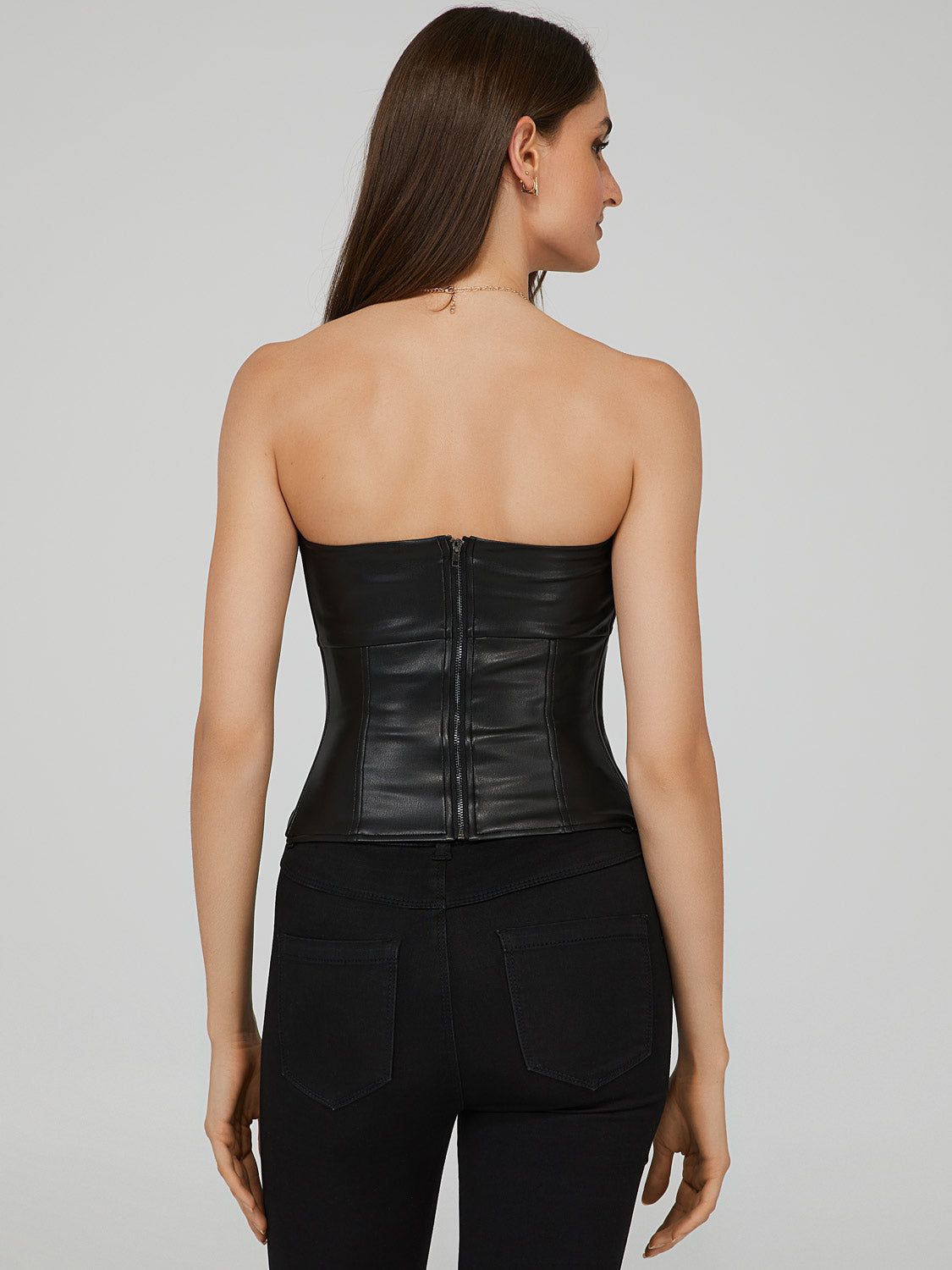 Faux Leather Corset Top sold by Suzy Shier product image thumbnail 4