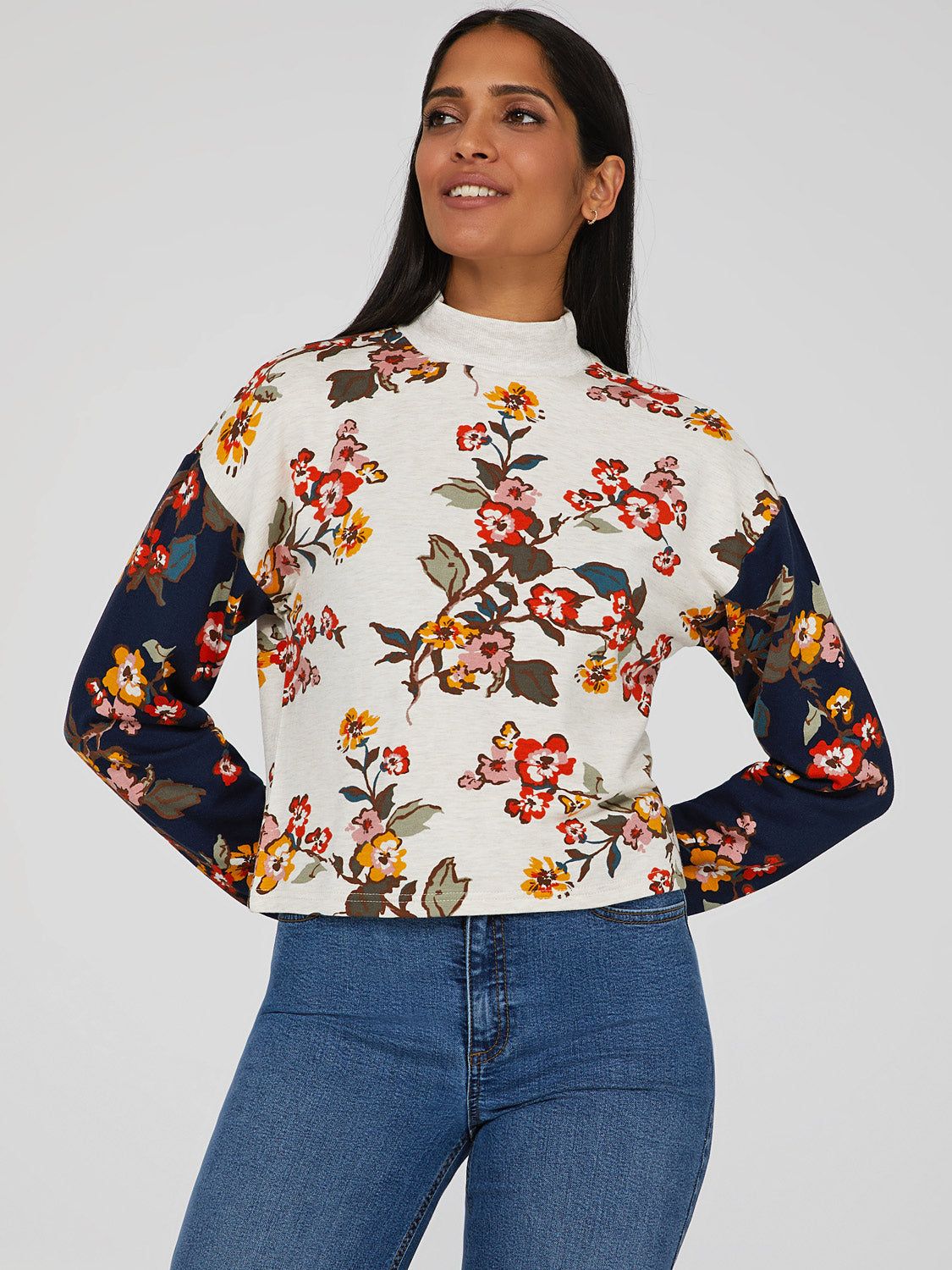 Floral Print Fleece Sweatshirt sold by Suzy Shier product image thumbnail 4