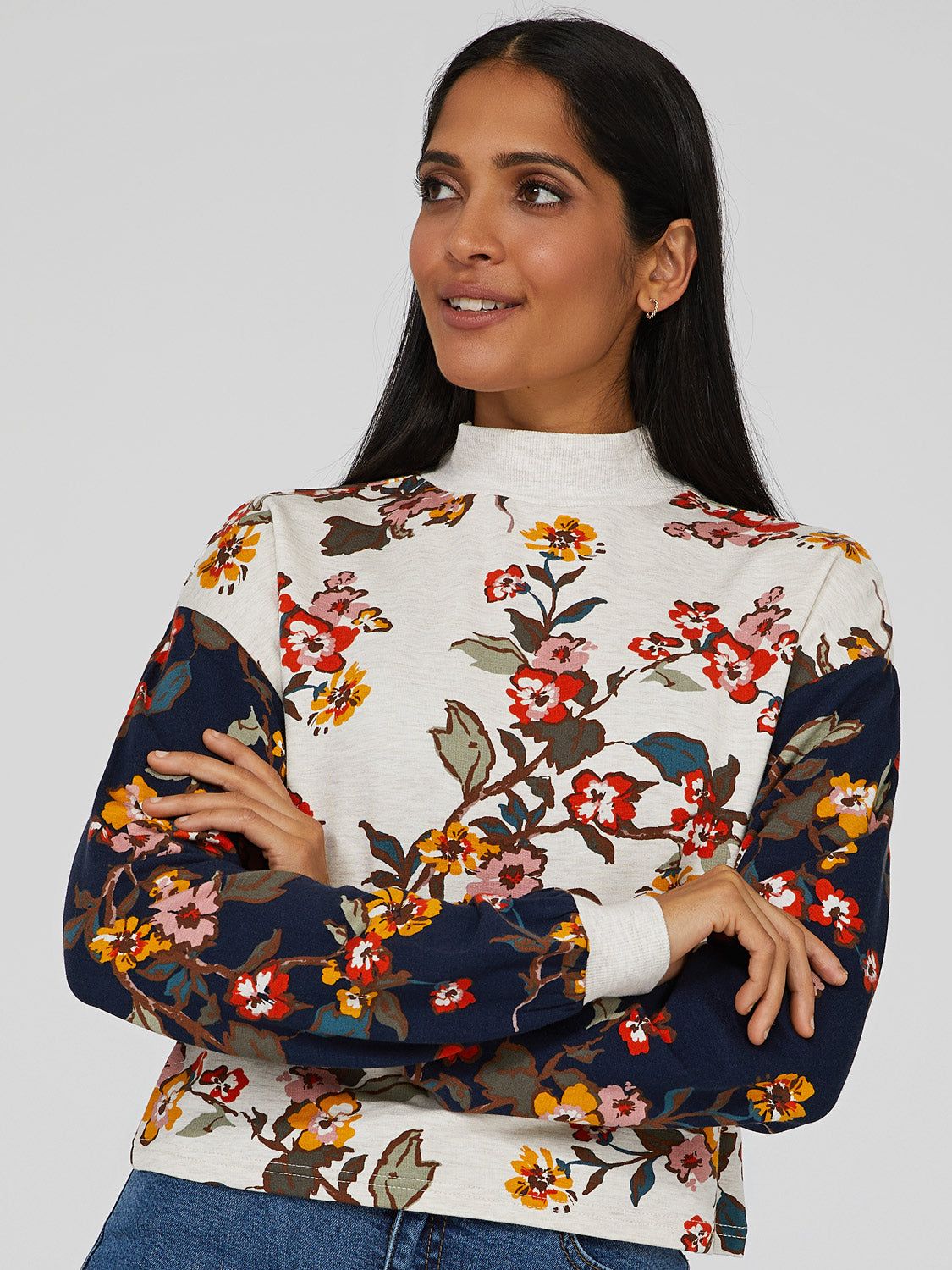 Floral Print Fleece Sweatshirt sold by Suzy Shier product image thumbnail 2