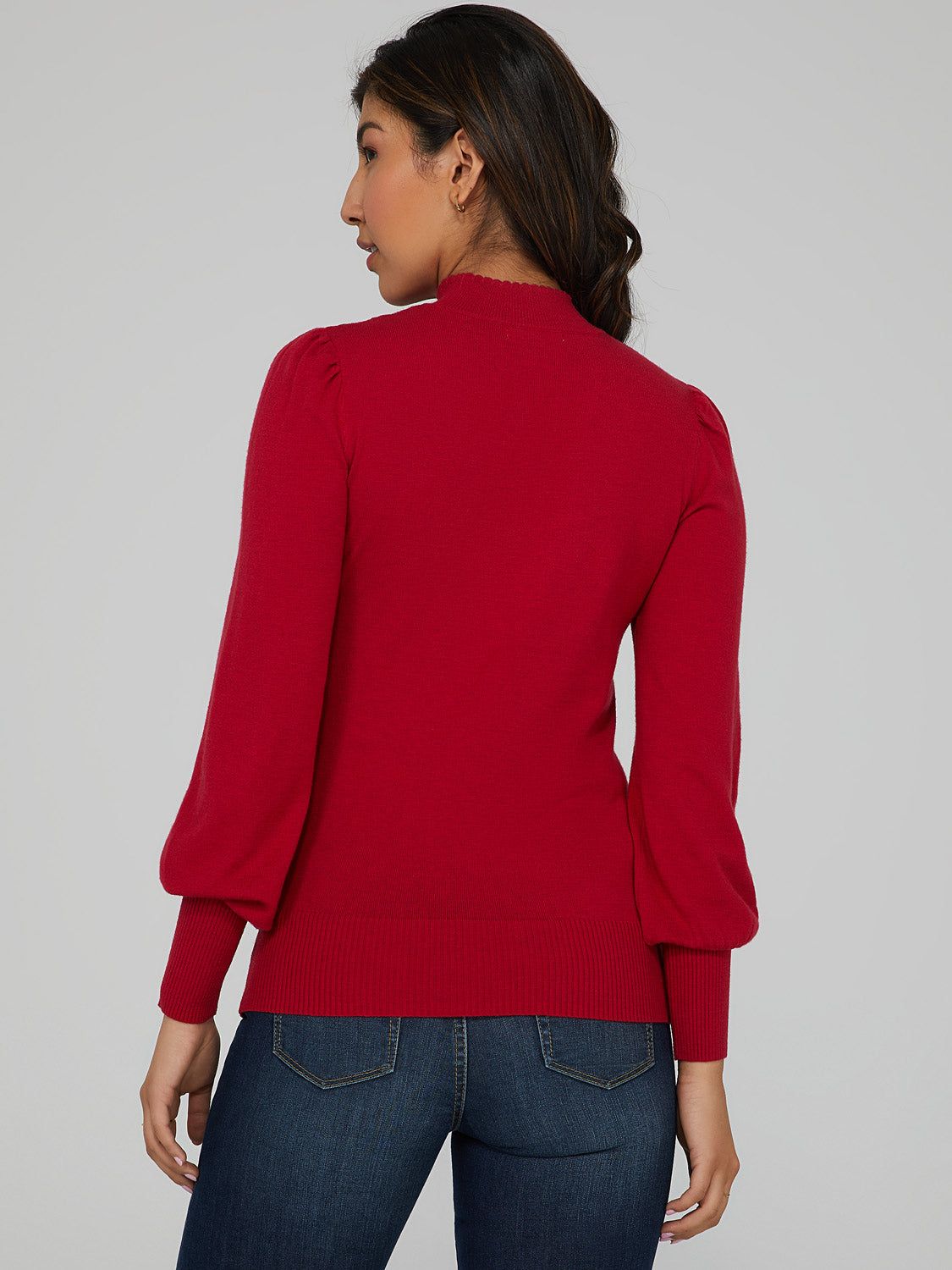 Puff Sleeve Mock Neck Sweater sold by Suzy Shier product image thumbnail 12