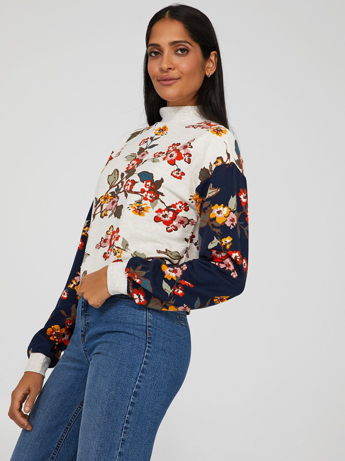 Floral Print Fleece Sweatshirt sold by Suzy Shier product image thumbnail 3