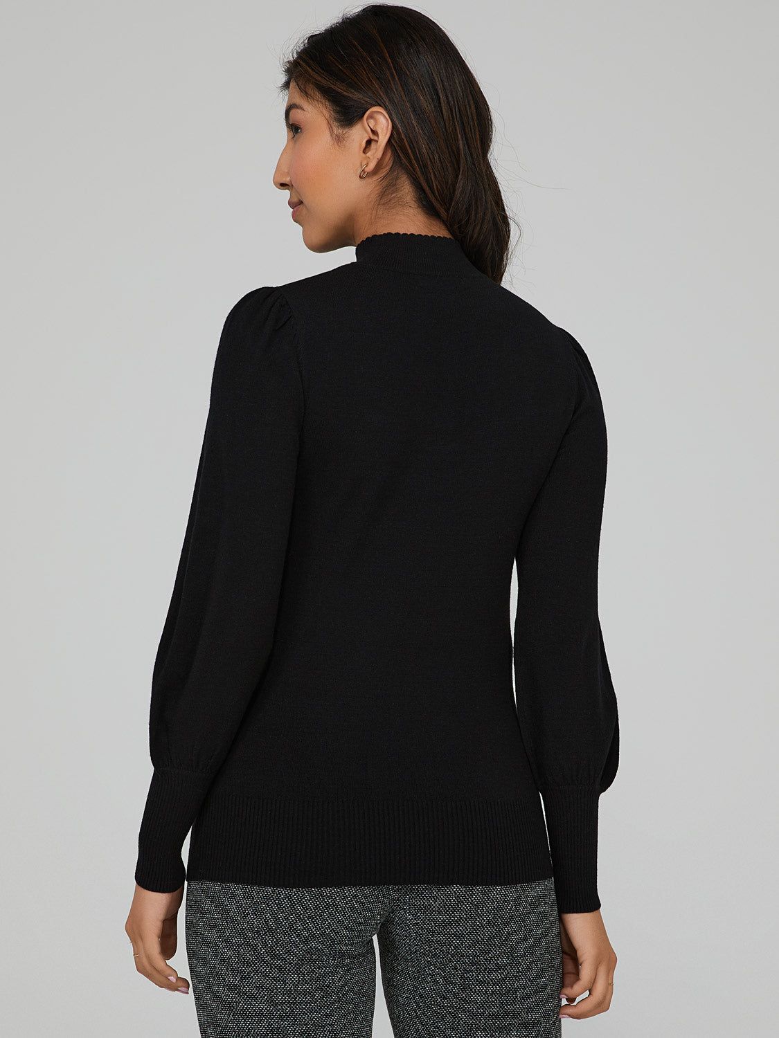 Puff Sleeve Mock Neck Sweater sold by Suzy Shier product image thumbnail 4