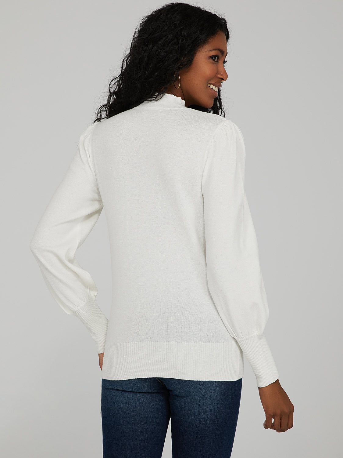 Puff Sleeve Mock Neck Sweater sold by Suzy Shier product image thumbnail 8