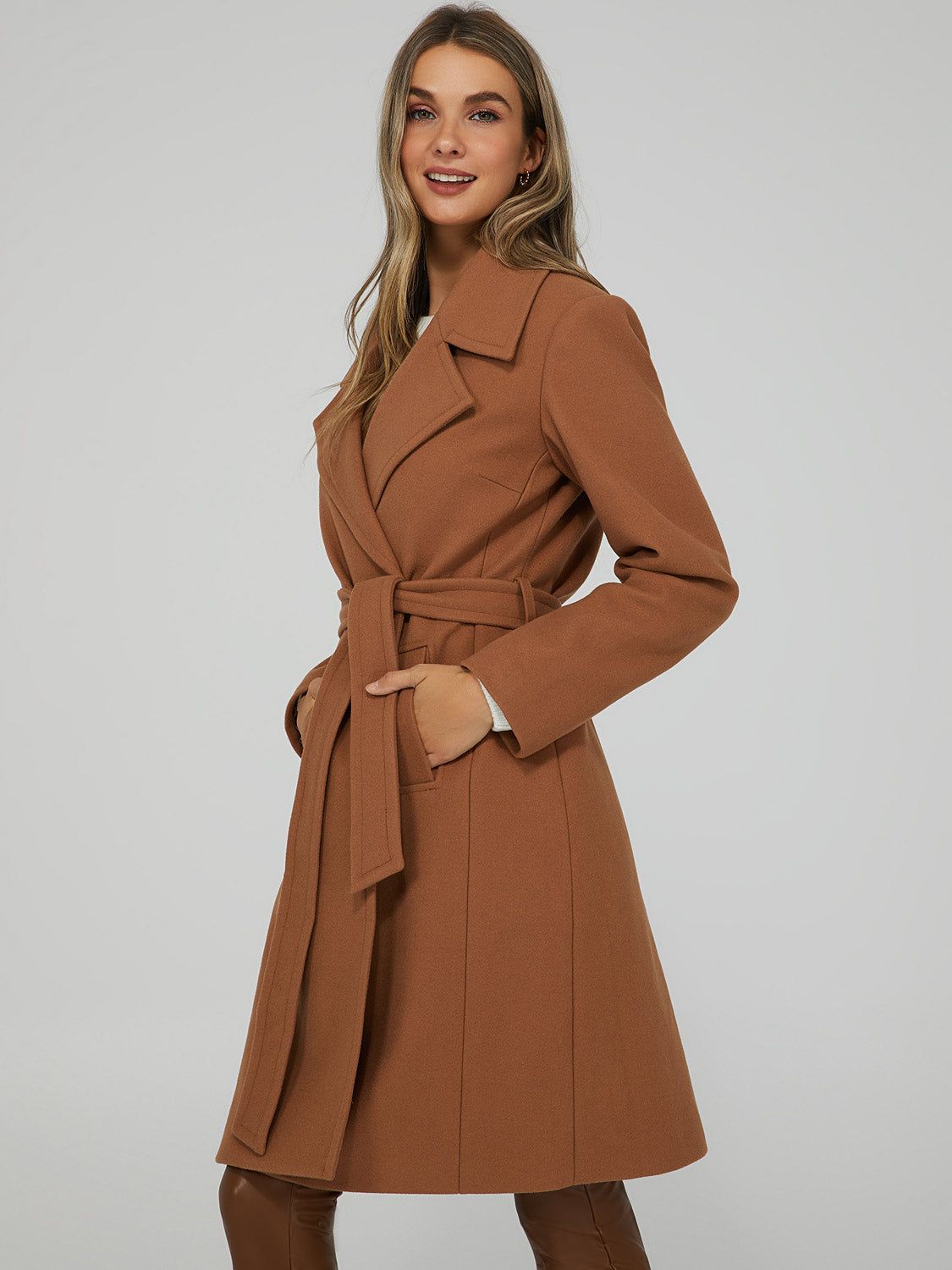 Belted Wrap Coat sold by Suzy Shier product image thumbnail 6