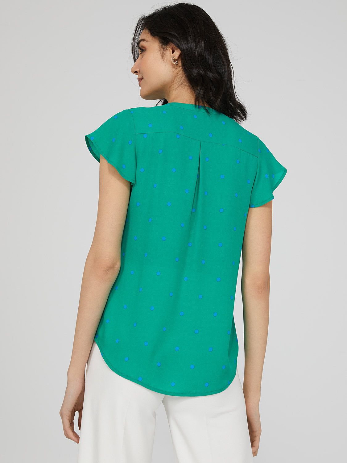 Printed Crepe Chiffon Blouse WIth Pintuck Detail sold by Suzy Shier product image thumbnail 5