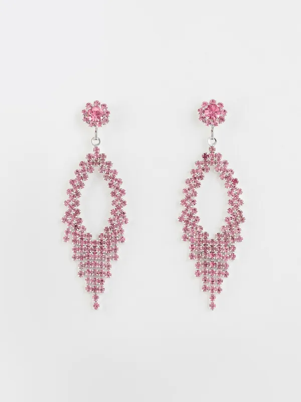 Jewelled Tear Drop With Fringe Earring sold by Suzy Shier