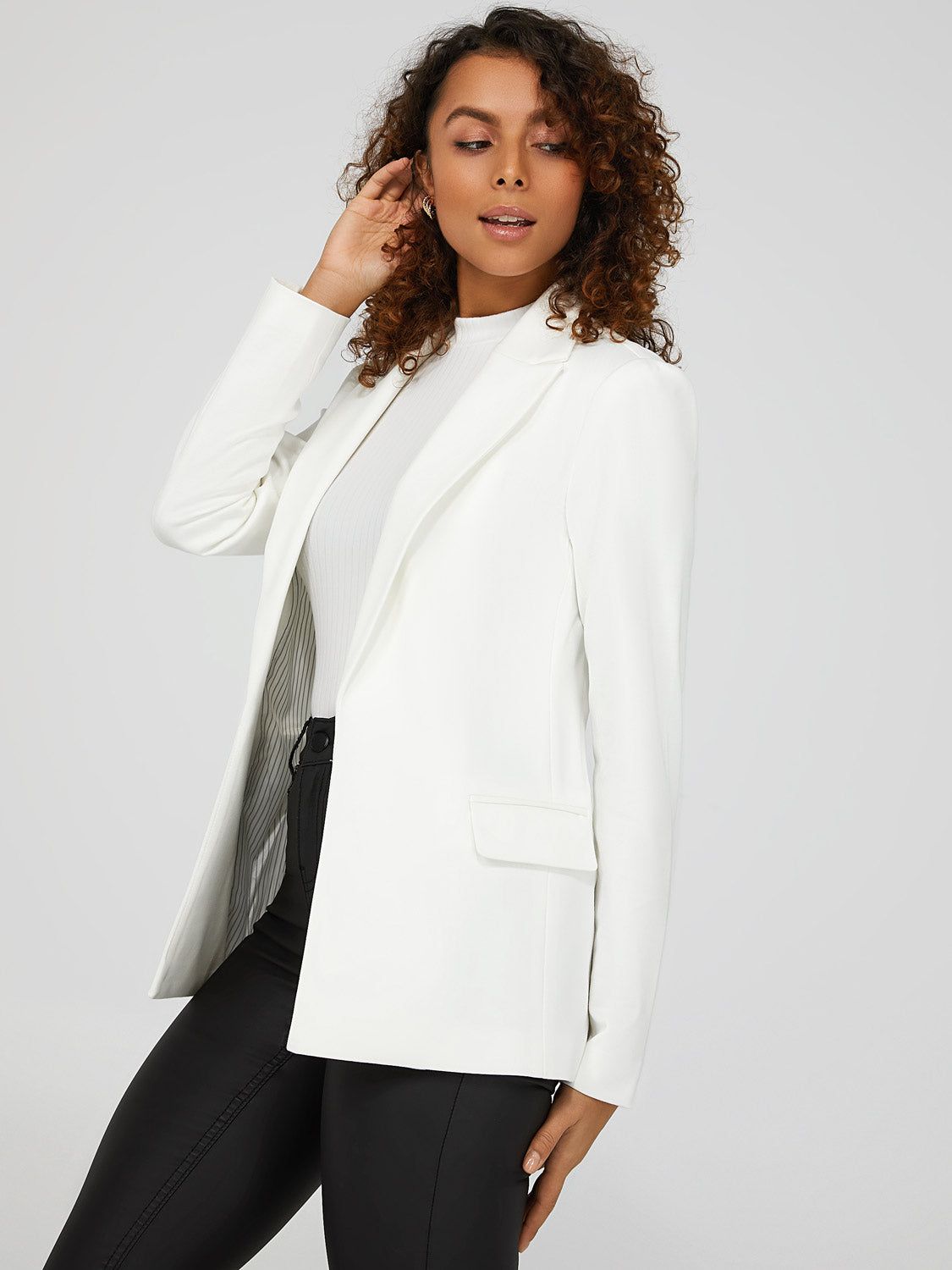 Open Front Stripe-Lined Blazer sold by Suzy Shier product image thumbnail 7