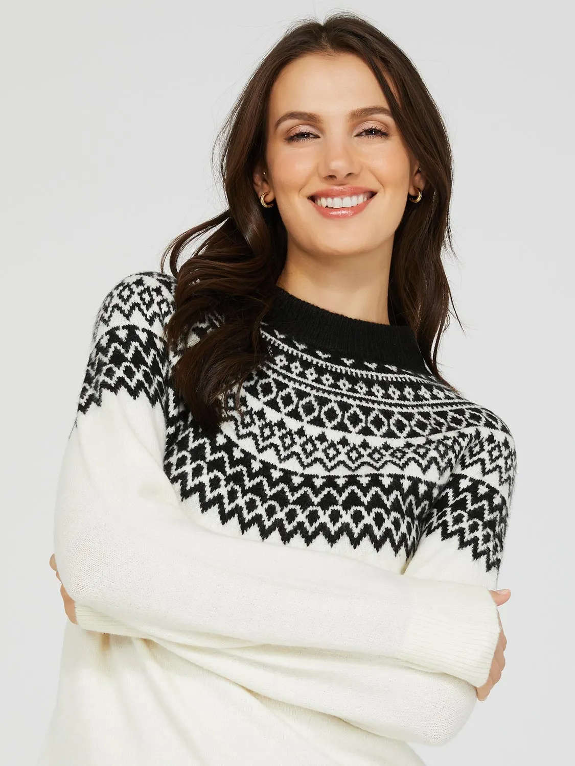 Fair Isle Pattern Long Sleeve Sweater sold by Suzy Shier product image thumbnail 2