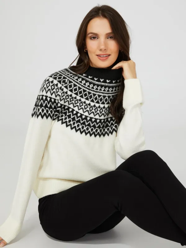 Fair Isle Pattern Long Sleeve Sweater sold by Suzy Shier